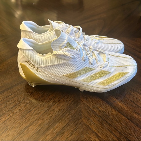 Adidas Men's Adizero 13.0, football cleats White/Gold Metallic, size 7 New - Picture 8 of 10